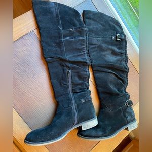 Boutique 9 Genuine Black Leather Suede Boots Size 6
